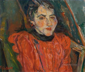 表現主義 Painting - マダム X チャイム・スーティン表現主義のピンクの肖像